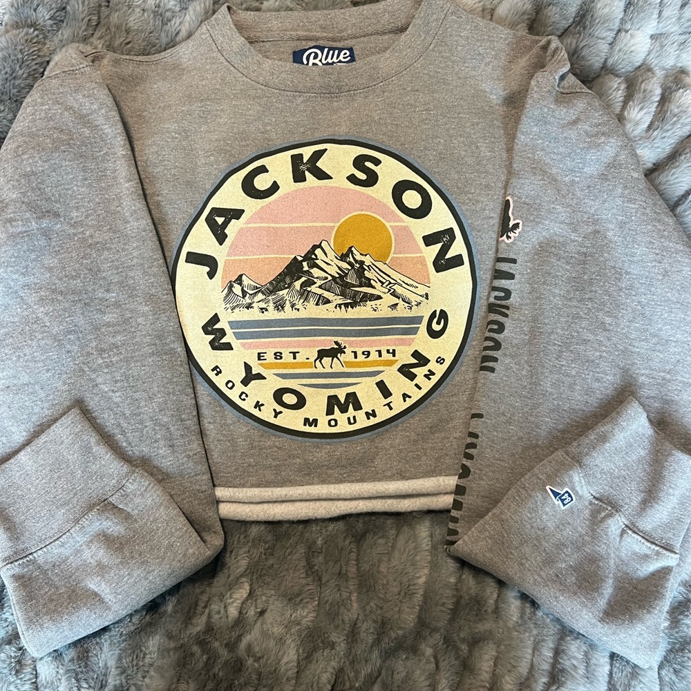 Blue Jackson Wyoming Graphic Sweatshirt